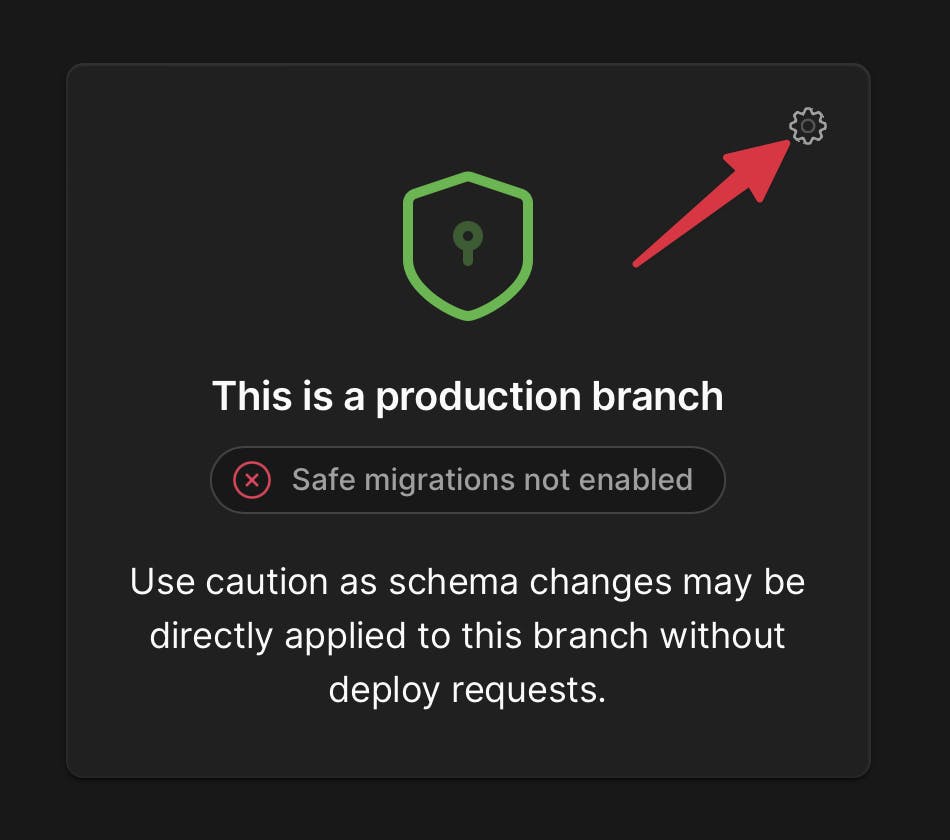 The production branch UI card.