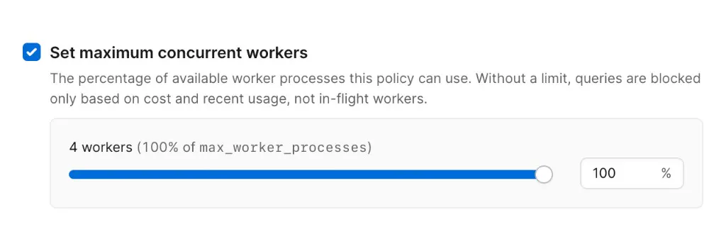 Set maximum concurrent workers