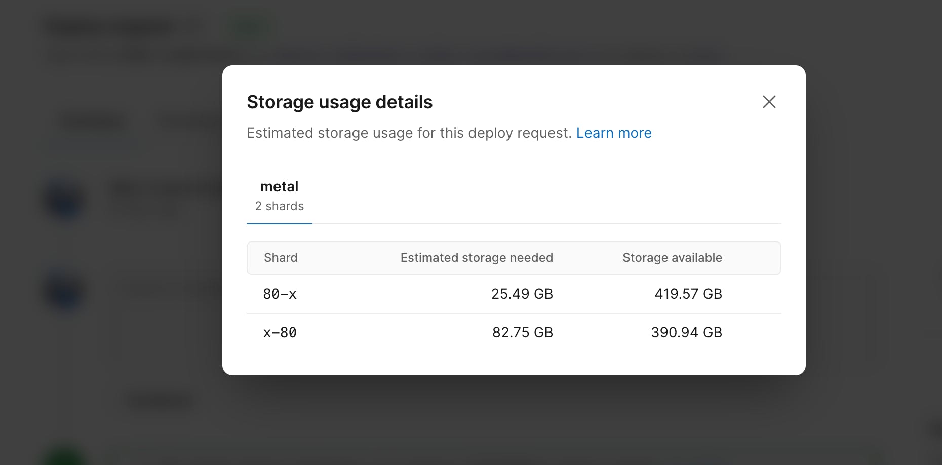 Detailed storage breakdown per shard