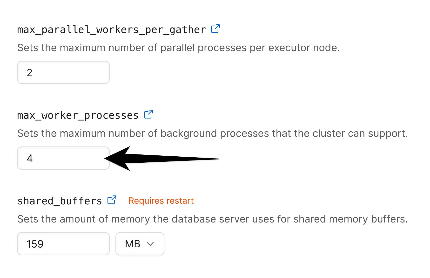 Configure max worker processes