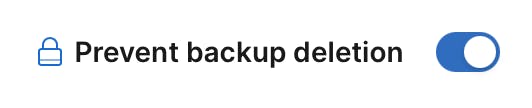 Prevent backup deletion toggle