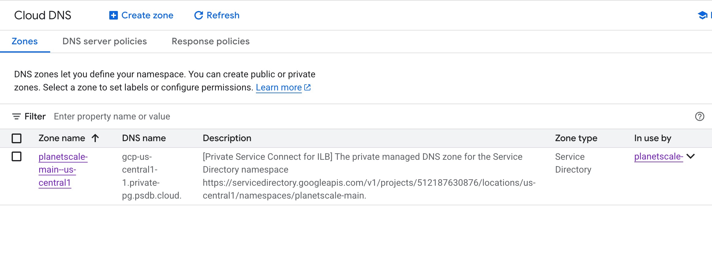 Cloud DNS resource