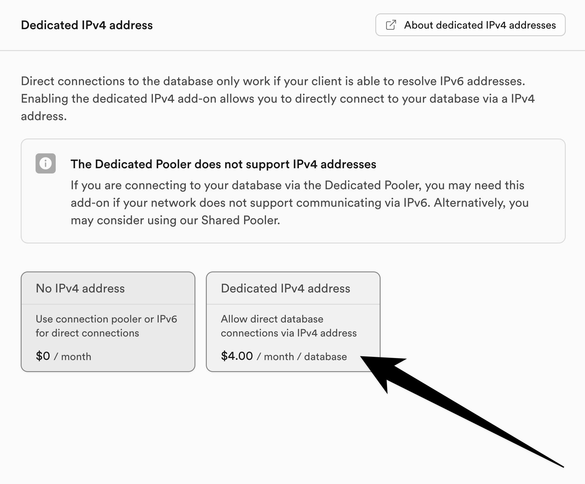 Supabase IPV4
