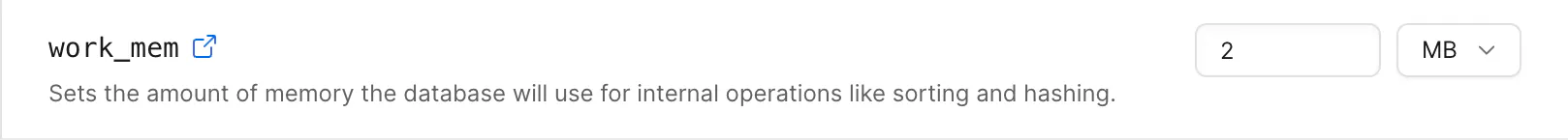 work_mem parameter